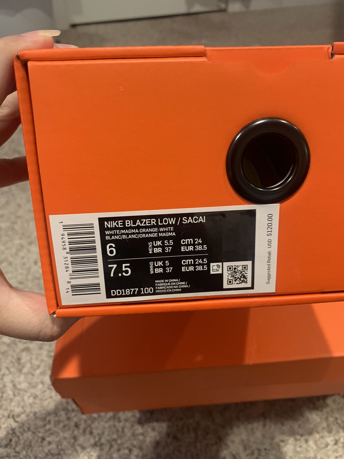 SACAI X NIKE Taglia 6 Blazer Nike basso x Sacai Magma arancione