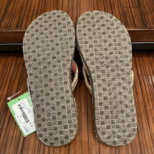 Sanuk Rare Women’s Sz 6 Friday Funk Slim Tan Multi Color Fringe Discontinued New - Picture 5 of 6