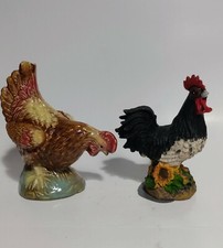 Rooster and Hen Figurine Set