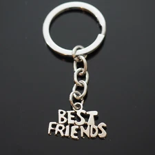 "Best Friends" Pendants Charms Silver Keychain Key Chain Ring BFF Gift