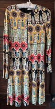 Alice & Olivia Delora Paneled  Paisley Mini Dress Size 10 Retro Flare Patchwork