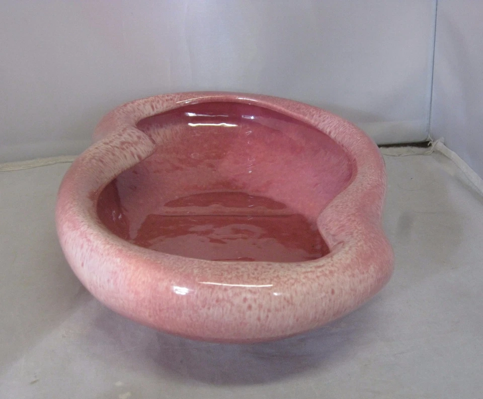 Royal Haeger Pottery Pink and White Ceramic 11" S Curve Bowl Planter 3752 - Image 4 of 4