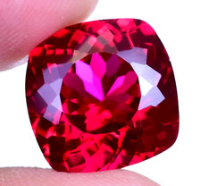 11.60 Ct Natural Myanmar Red Ruby Certified Cushion Cut Flawless Loose Gemstone