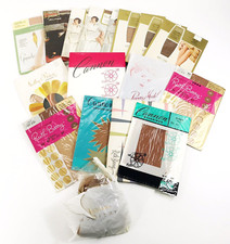 Vintage Nylon Stockings 16 Packages Garter Hosiery Nylons Pairs Boxed Lot