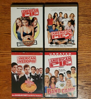 AMERICAN PIE DVD 4-Pack (1/2/Wedding/Band Camp) Eugene Levy Jason Biggs USED