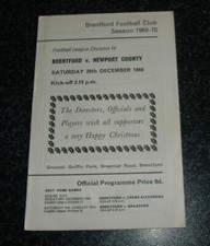 Brentford v Newport 1969/70 *VG*