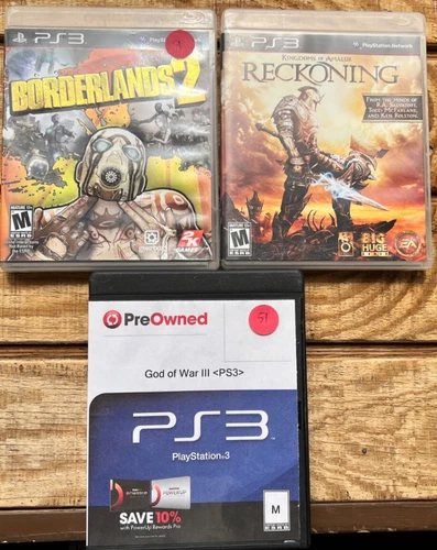 PS3 3 Games Bundle: Borderlands 2, Kingdoms of Amalur Reckoning, & God of War 3