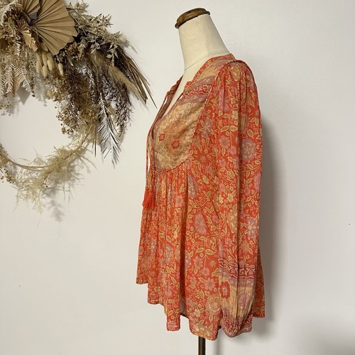 Spell The Gypsy Love Story Floral Print Blouse Shirt Red RARE size XXS BOHO - Picture 6 of 13