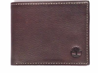 TIMBERLAND Men Genuine Leather Horizontal Passcase Flipfold WALLET NIB Brown