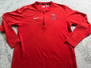 Los Angeles Angels Nike Dri Fit Quarterzip Long Sleeve Shirt Size L 0320