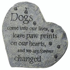 Dog Speak Pet Memorial Stone - Dogs Come Into Our Lives and Leave Paw Prints ...