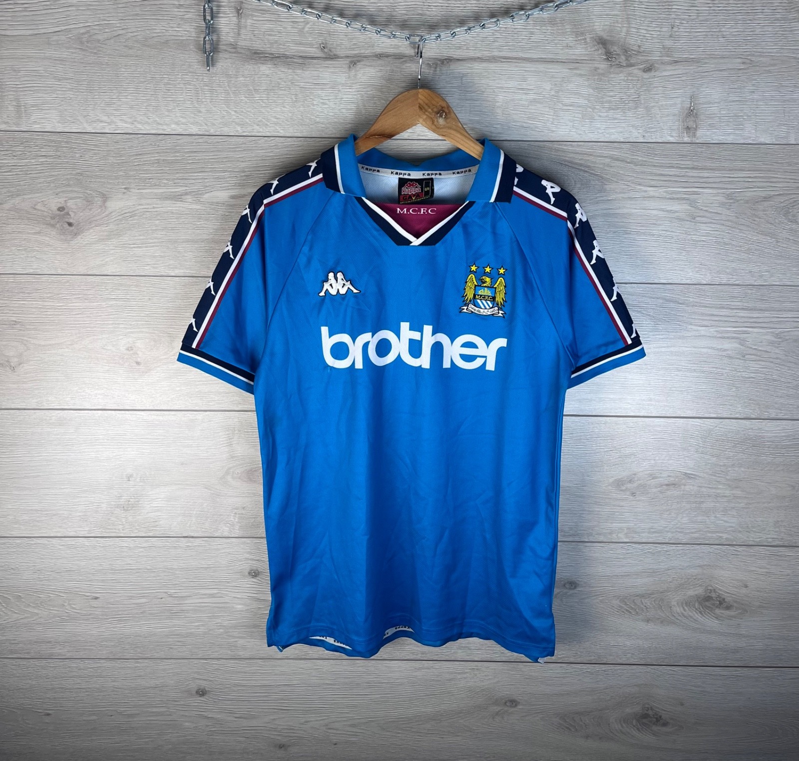 Vintage football T-shirt Kappa FC Manchester City size S 1990s UEFA