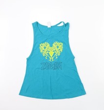 Womens UK Size XS Zumba Blue Basic Tank