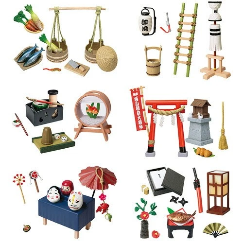 Re-Ment Oedo Japonisme Miniatura Set 6 piezas Caja Diorama Cultura Japón Raro Foto 3 de 4