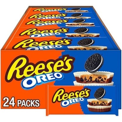 REESE S OREO Peanut Butter Cups, Milk ,White Chocolate, 24 Count.
