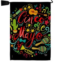 El Fiesta Cinco de Mayo Garden Flag Set Cactus Pinata Sombrero Mexican Outdoor