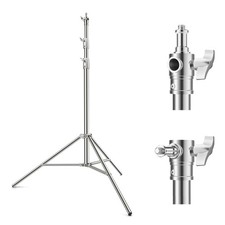 9.2ft/2.8m Stainless Steel Light Stand, Spring Cushioned Heavy Duty Photograp...