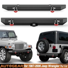 For 1987-2006 Jeep Wrangler Tj Yj Rubicon Steel Front Or Rear Bumper W D-rings