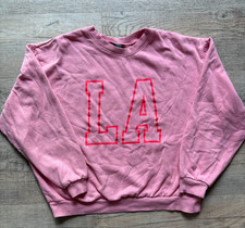 Wild Fable Juniors Misses Medium LA Pink Crewneck Sweatshirt Preppy