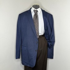 Stafford Mens Blazer 50R Navy Blue 2 Button 5XL 54" Sport Coat Suit Jacket