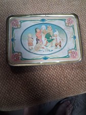 Early 1900s Tin Litho Child's Tray - Children w/ Snowballs Snowman 6.5" x 4.5"