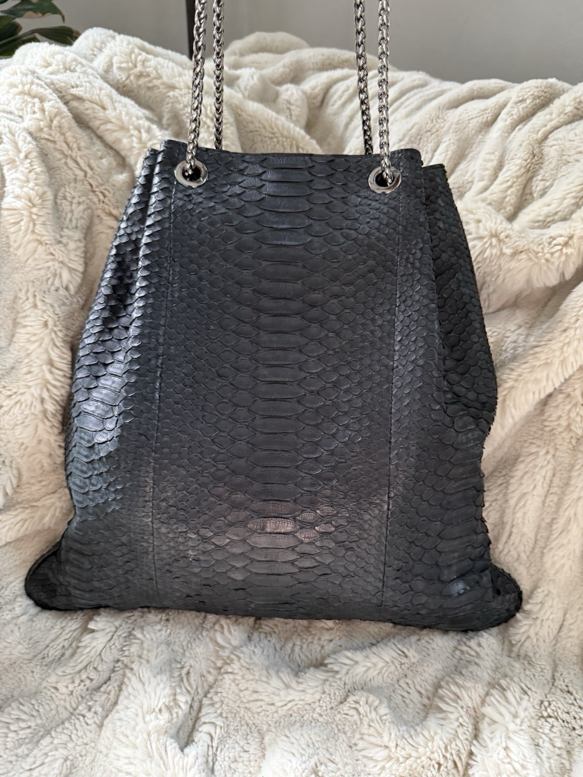 Devi Kroell Black Python Snakeskin Bag With Silve… - image 4