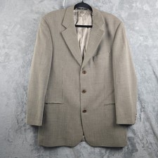 Hugo Boss Blazer Jacket Men's 40R Brown Houndstooth Tweed Virgin Wool Vintage