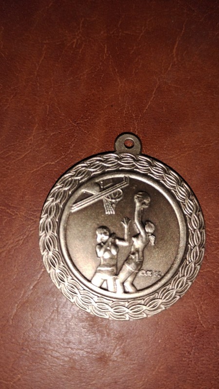 Vintage Silver Womans Basketball Medal and or Medallion 