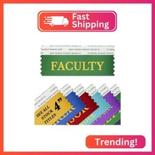 Faculty 4" Badge Ribbons with Adhesive for Nametags - Made in The USA by Ribbons