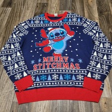 Disney Lilo  Stitch Women  s 2XL Christmas Acrylic Pullover Xmas Sweater