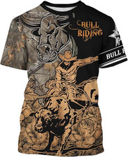 Mens Bull Riding T-Shirt Funny Rodeo Cowboy 3...