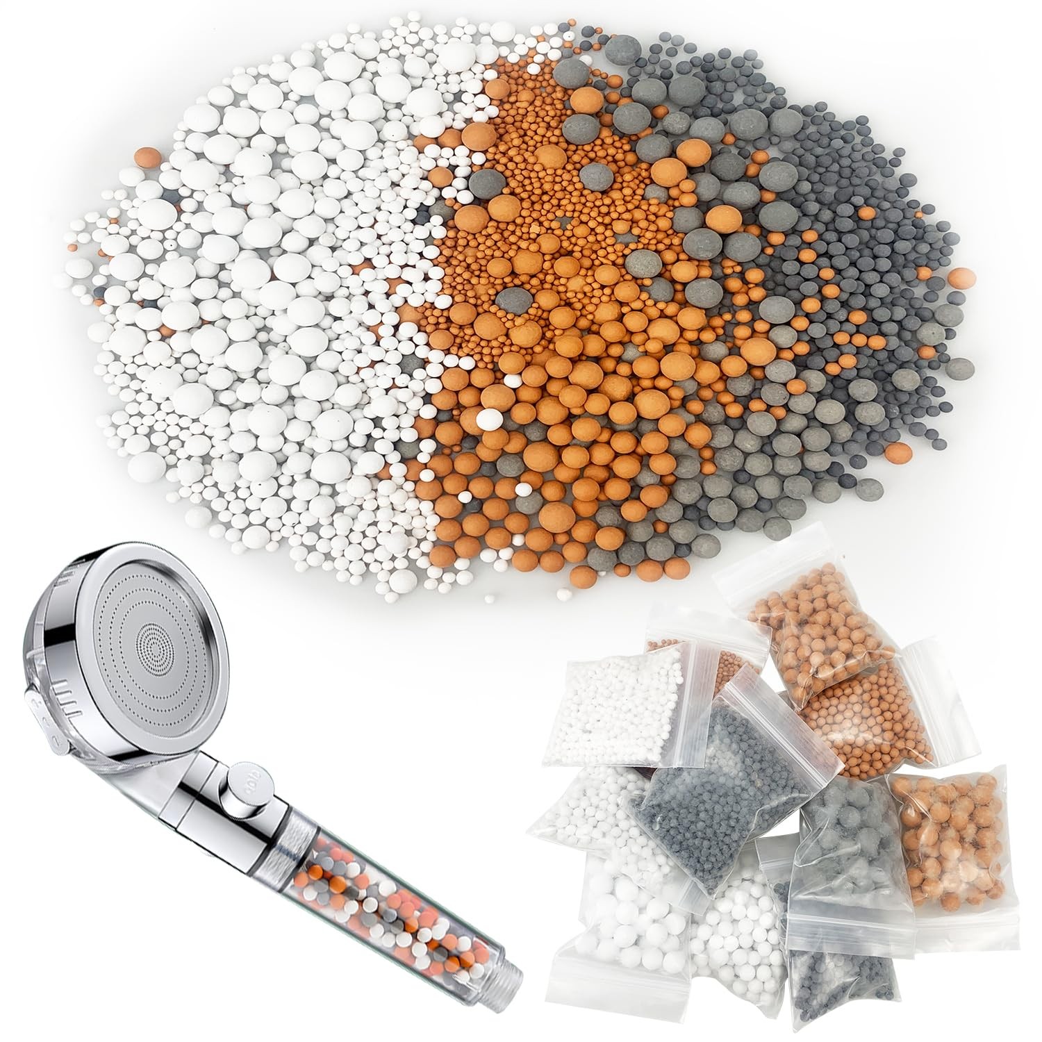 12 Pacchetti Sfere Minerali,Pacchetti Soffione Doccia Anti (m3R)