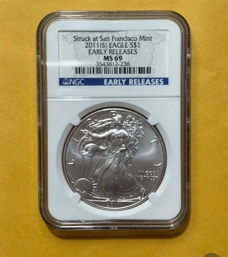 New Listing2011-(S) American Silver Eagle Dollar MS69 Early Release NGC