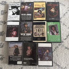 Waylon Jennings Willie Nelson Hank Jr Merle 11 Cassette Lot Outlaw Country Music