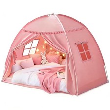 Twin Bunk Bed Tent Canopy for Kids - Indoor Portable - Twin Pink