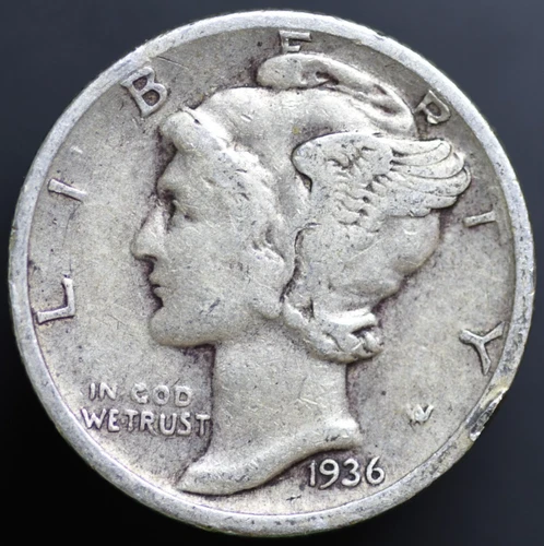 1936-D 10C Mercury Dime VF (#8246)