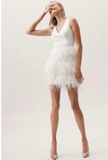 BHLDN Anthem Feathered Skirt Bridal Cocktail Dress Size M NWOT
