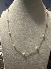 20” Vintage Napier Gold Tone And Pearl Necklace