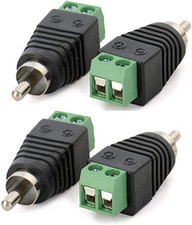 Phono RCA Male Plug to AV Screw Terminal Audio Video Connector Speaker Wire to R