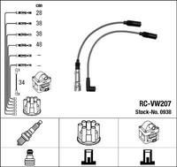 ZÜNdleitungssatz NGK 0938 FÜR Audi ZÜNdkabelsatz ZÜNdkabel KIT