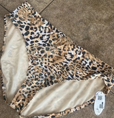 Mynah Plus 22W Animal Print Medium Coverage Hipster Bikini Swim Bottom NWT