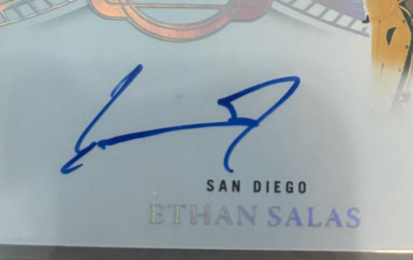 ETHAN SALAS 2025 PANINI FLAWLESS PROMINENT SWATCH PATCH AUTO /25 PADRES view 3