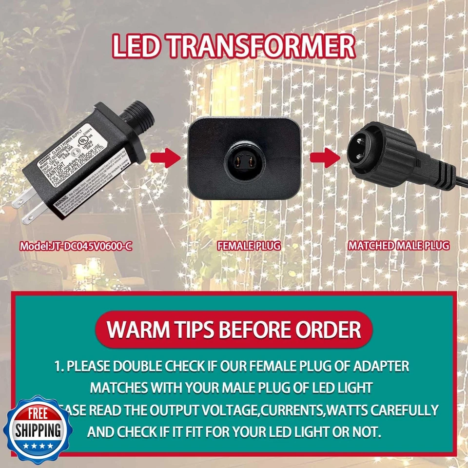 Airoads 4.5V 0.6A LED Transformer IP44 Class 2 Power Supply for LED Lights - Image 4 of 4