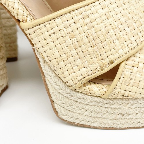 Coach Womens Nelly Raffia Ankle Strap Espadrille Platform High Heel Sandals 10 B - Picture 11 of 15