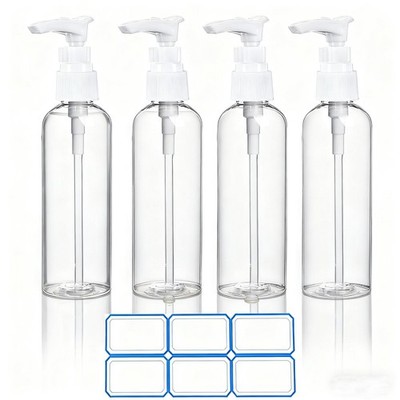 DTDNZKN 4 Pack 3.4 Oz (100ml) TSA Approved Travel Pump Bottles for Clear 
