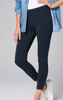 J.Jill Size Navy Blue Pima Capri Leggings Stretch Waist Pants Small