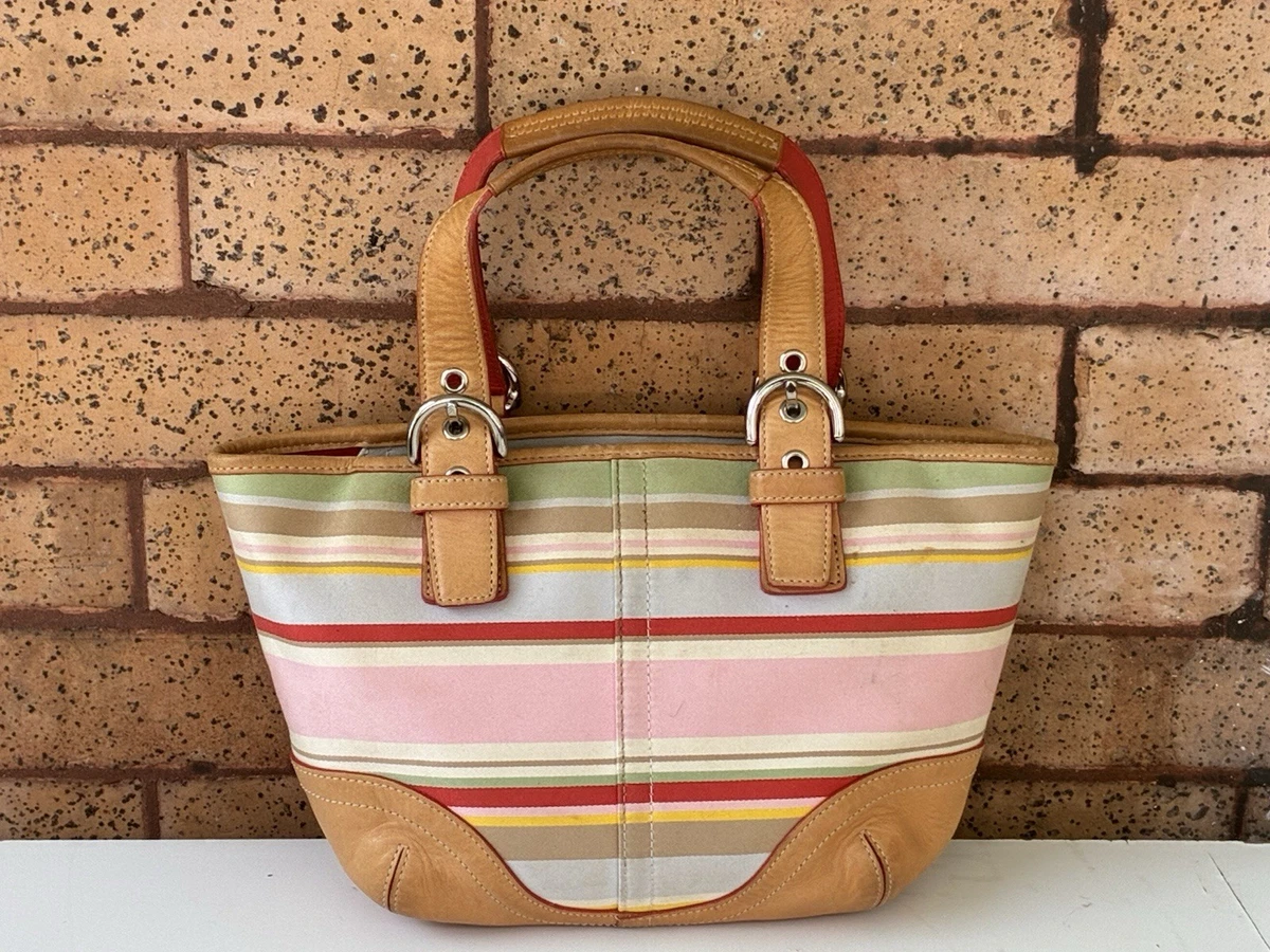 Coach Hampton Striped Leather Exterior Bags & Handbags for Women 