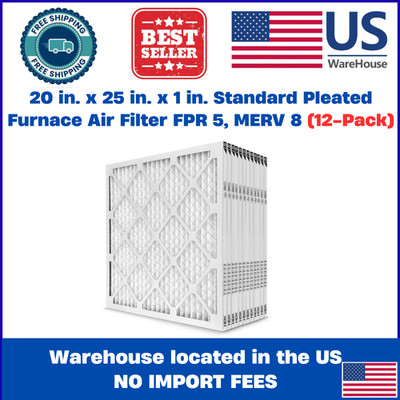 3 Filtri Aria Pieghettati 20x25x1 – FPR 5 / MERV 8, Per Polline, Polvere, Batteri