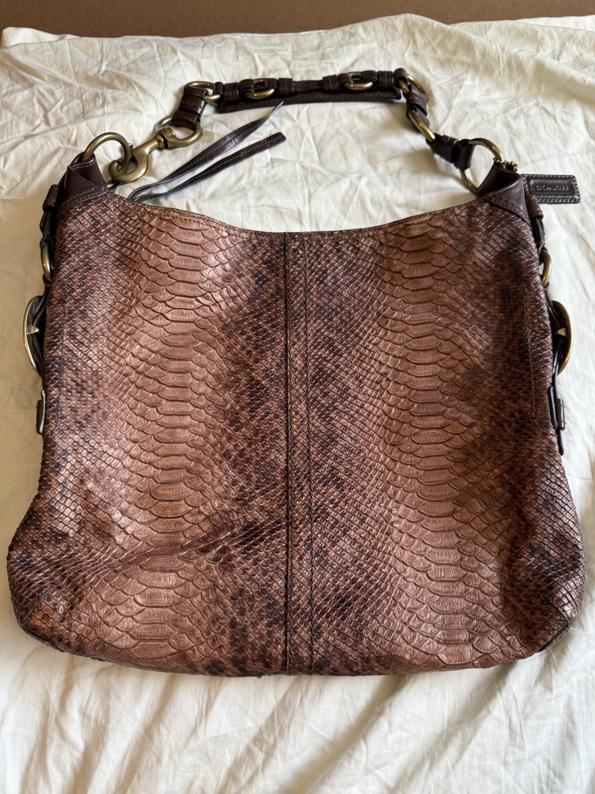 Coach Bleecker LE Python Embossed Shoulder Bag 12… - image 1