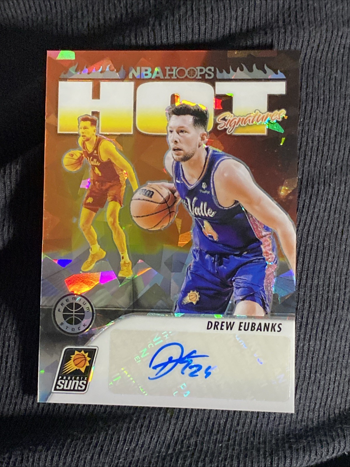 2023-24 Panini Premium Stock Drew Eubanks NBAHoops Hot Signature Auto Card # HS-